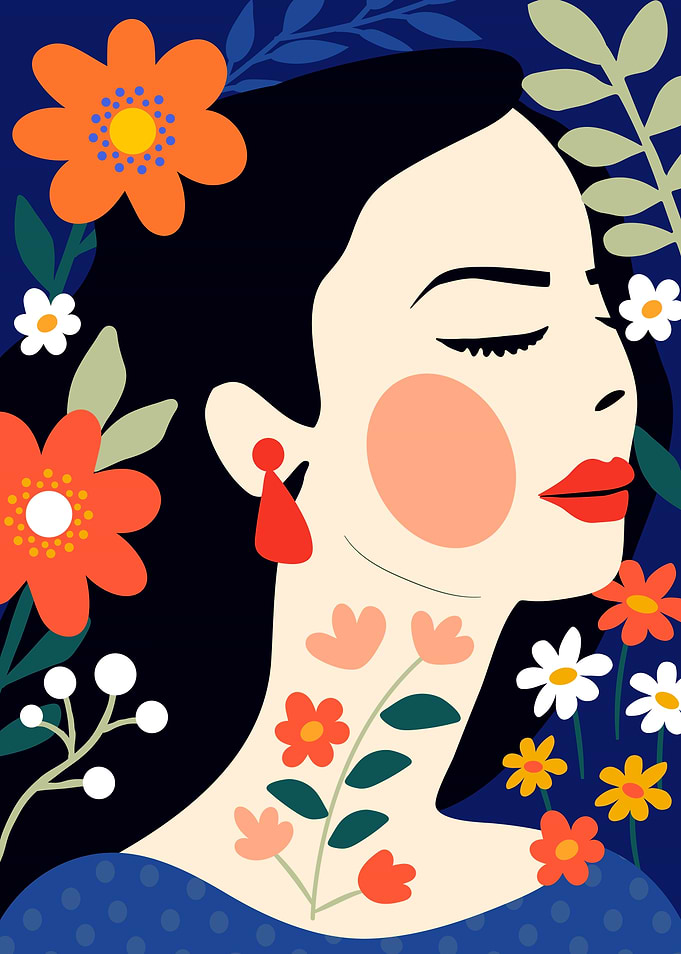Floral Portrait Woman