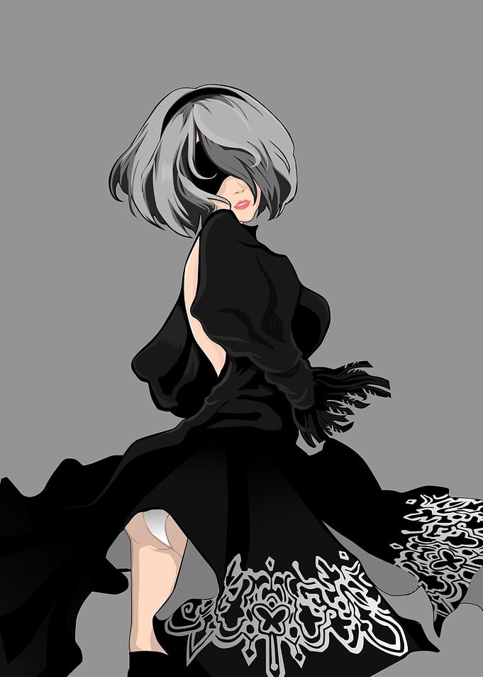 2B Nier Automata Anime Art