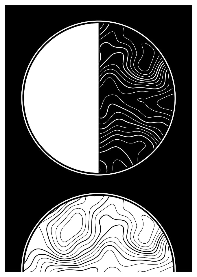 Abstract Black and White Circles