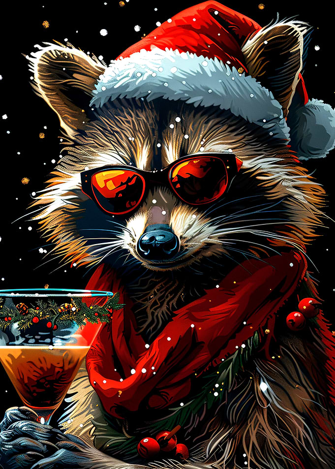 Funny Raccoon Christmas