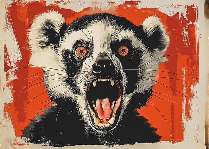 Angry Lemur Portrait