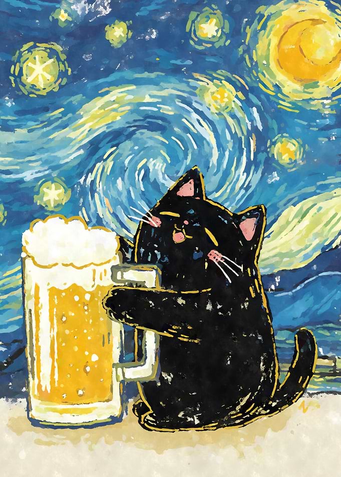 Black Cat Beer Starry Night