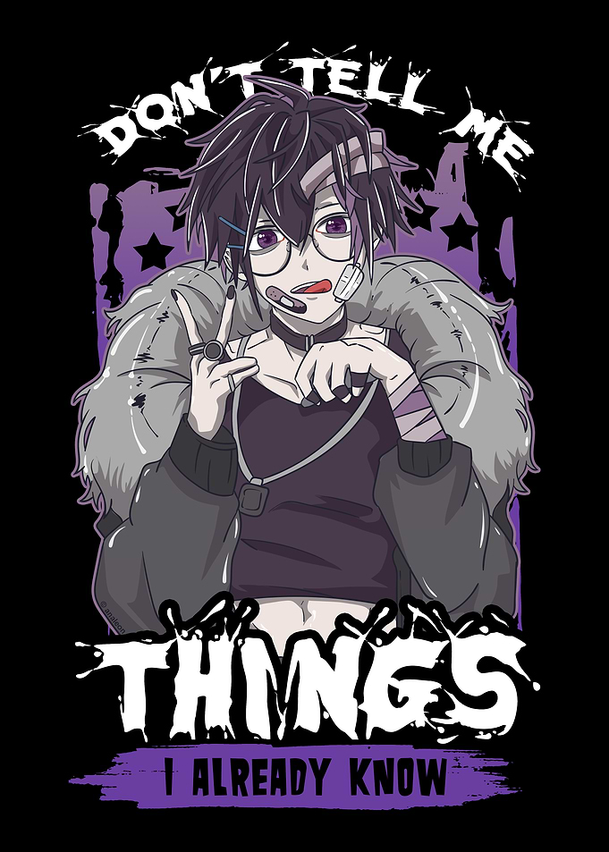 Bad Anime Boy Character with Quote