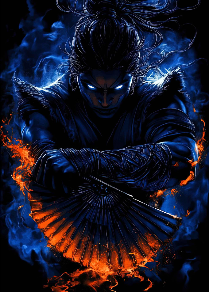 Samurai with Fan