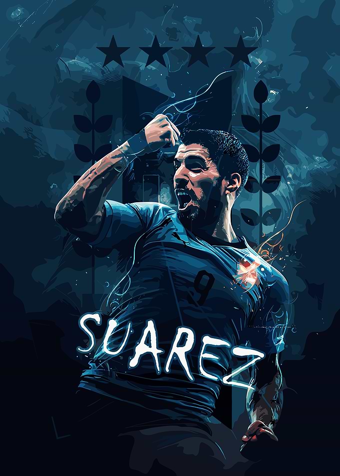 Suarez Soccer Art
