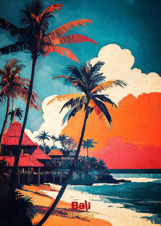 Travel to Bali Art Poster