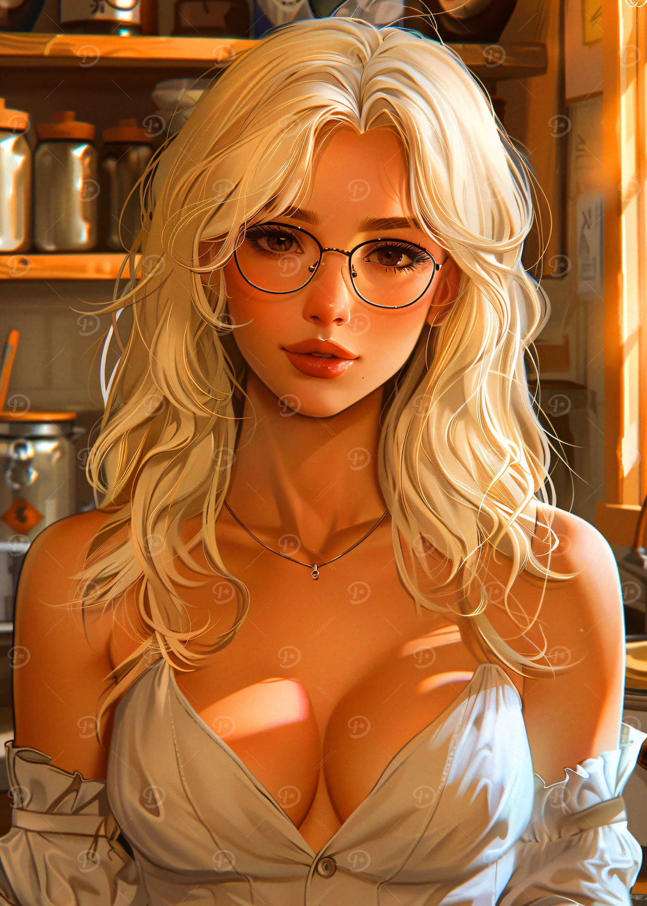 Blonde Woman in Glasses
