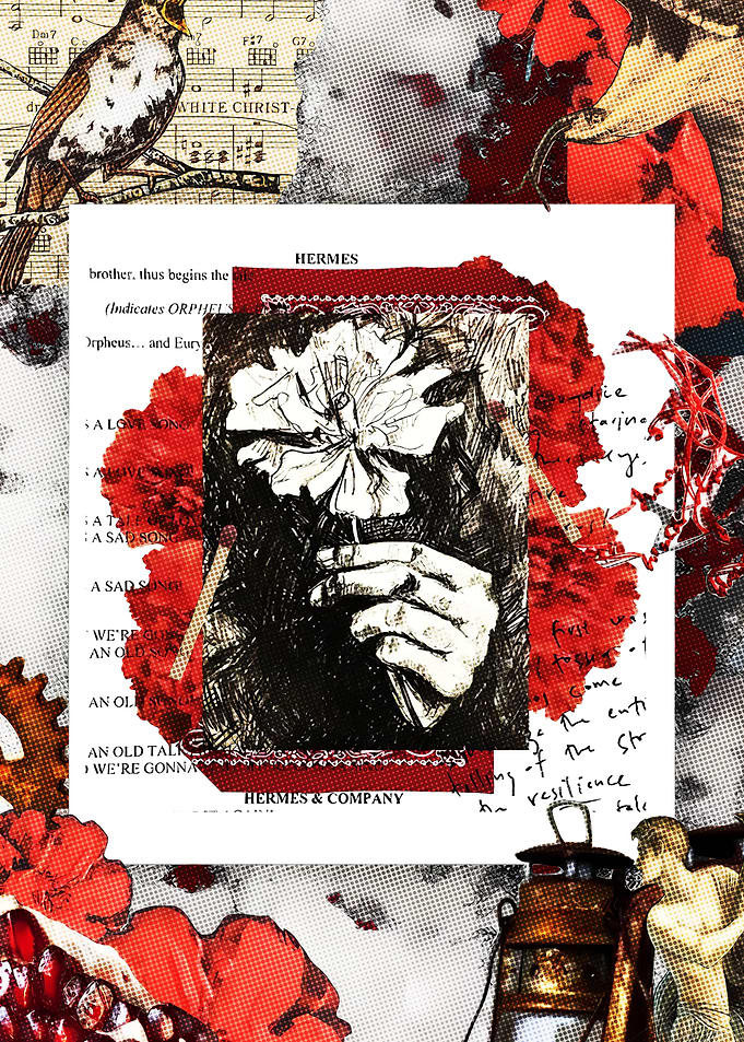 Hand Holding Flower Collage