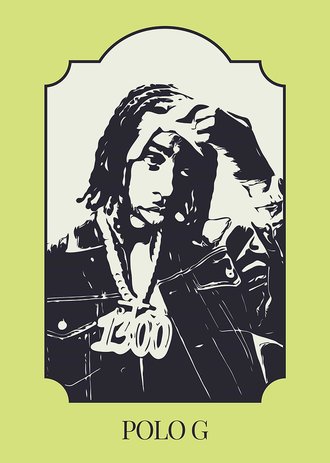 Polo G Black and White Portrait