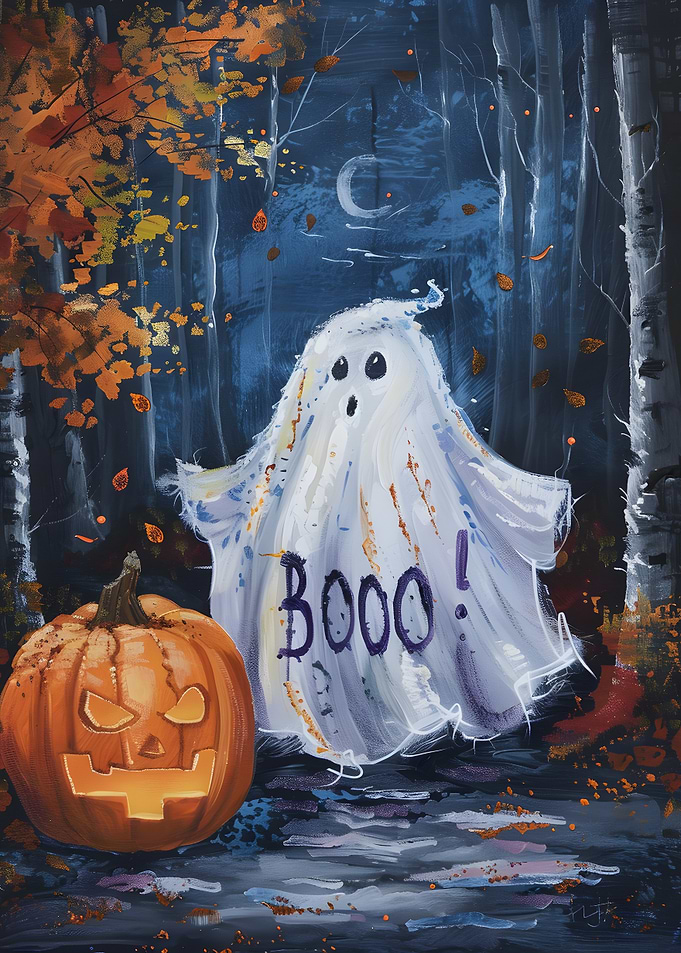 Ghostly Halloween Forest