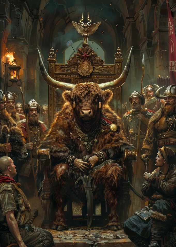Bull King on Throne