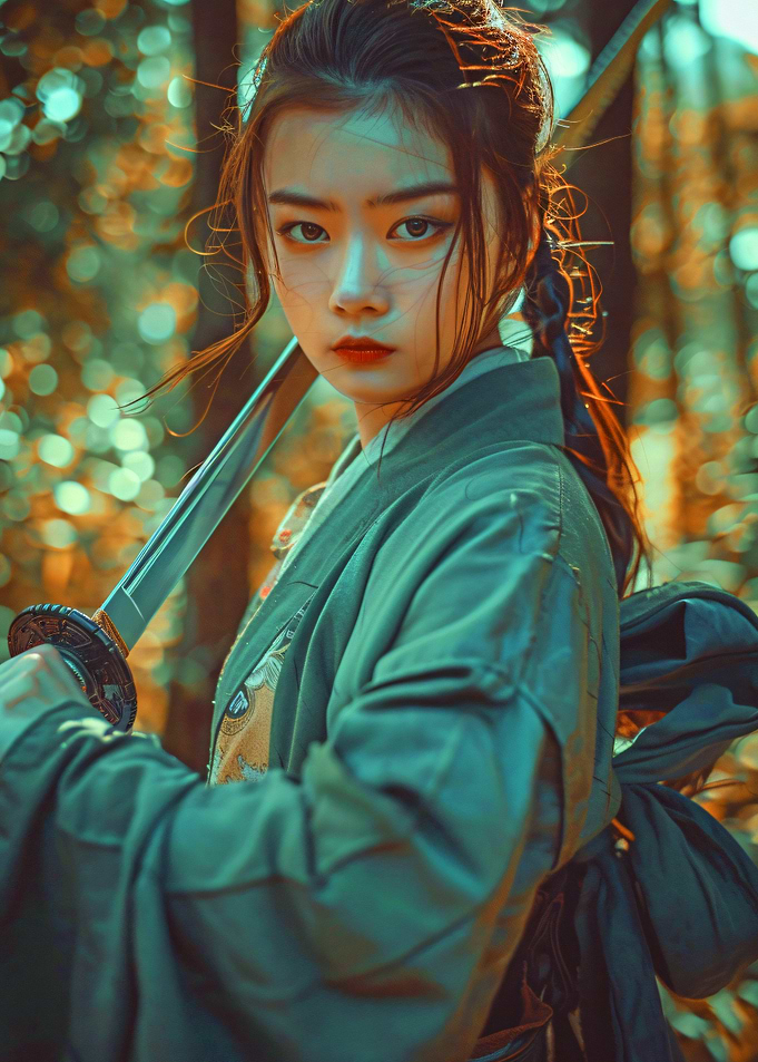Samurai Woman with Sword