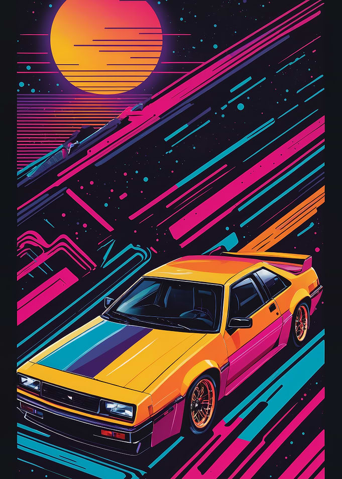 Retro 80s Sports Car