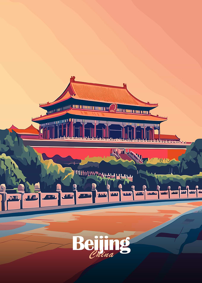 Beijing Forbidden City Illustration