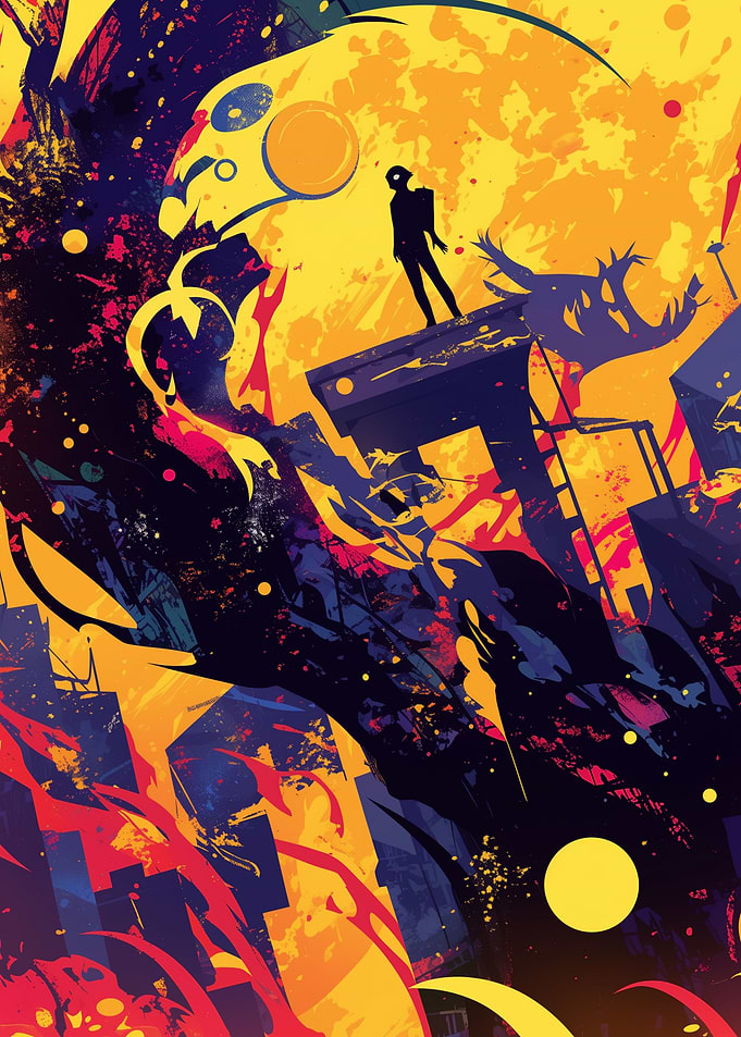Silhouette in a Splashy World