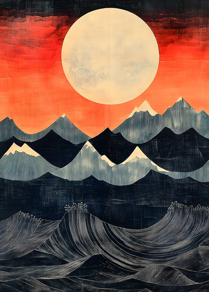 Mountain Moon Landscape