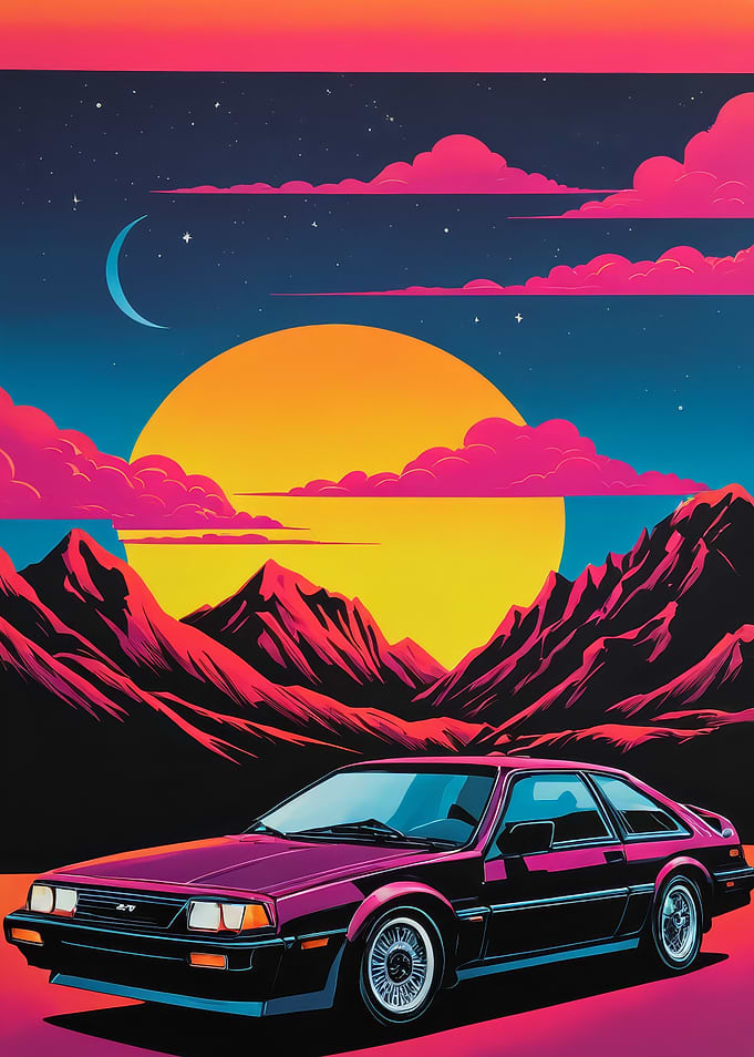 Retro Car Sunset