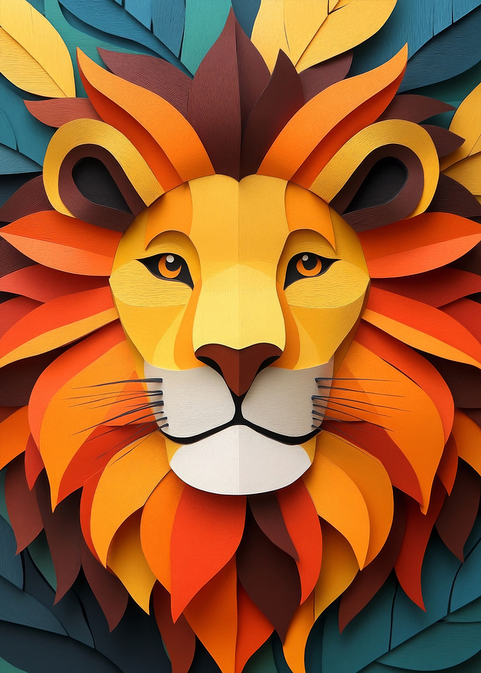 Paper Lion Portrait