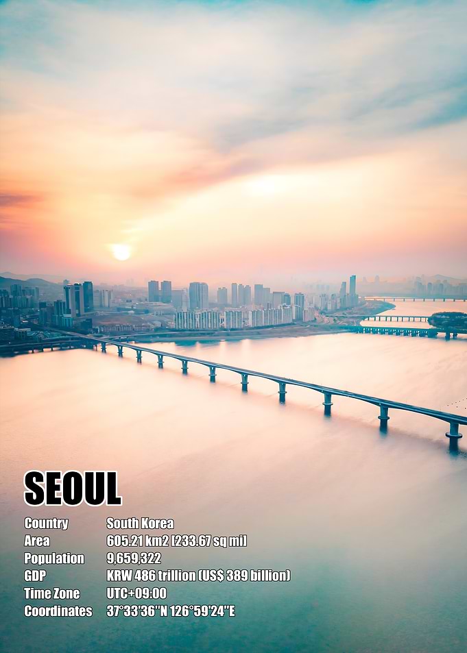 Seoul Skyline at Sunset