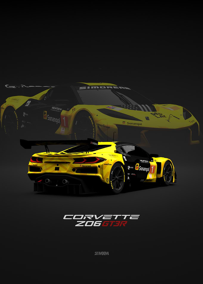 Back Corvette Z06 GT3R Race Car