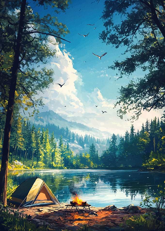 Campsite by the Lake