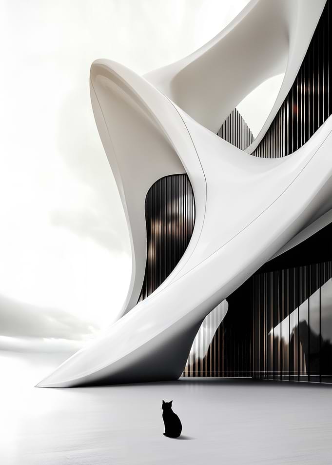 Black cats futuristic home