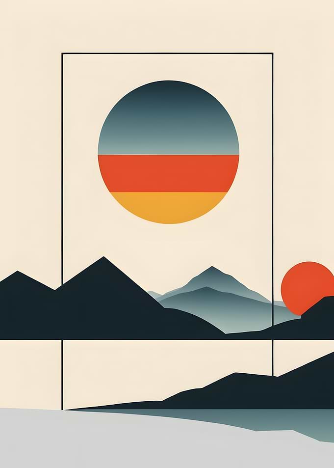 Minimalist Mountain Sunset