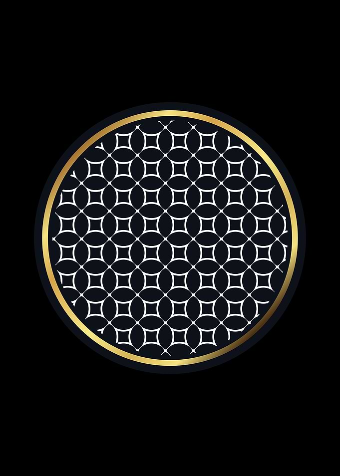 Gold and White Geometric Pattern