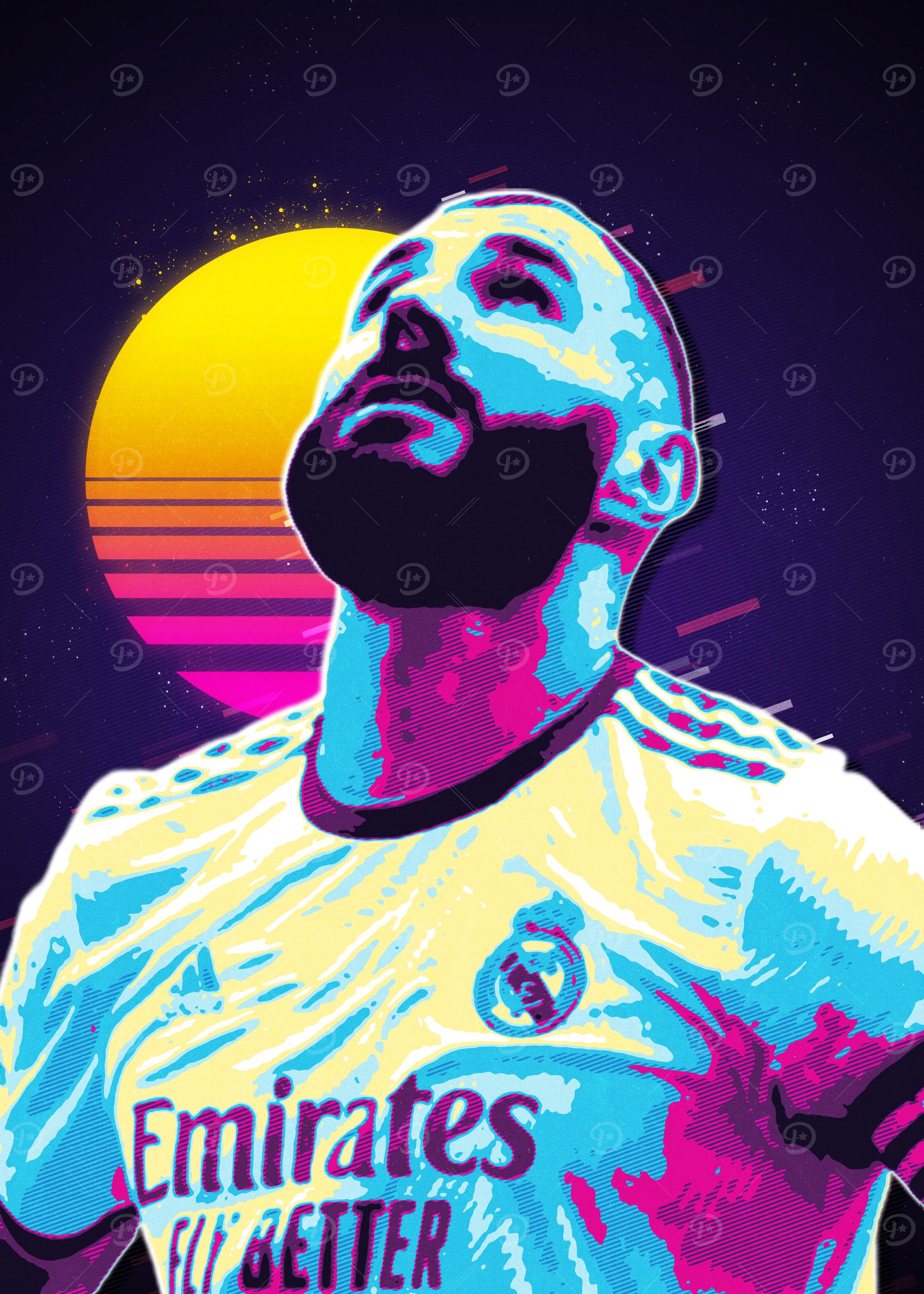 Karim Benzema Retro Art
