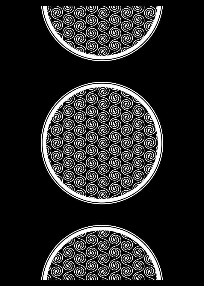 White Spiral Pattern on Black