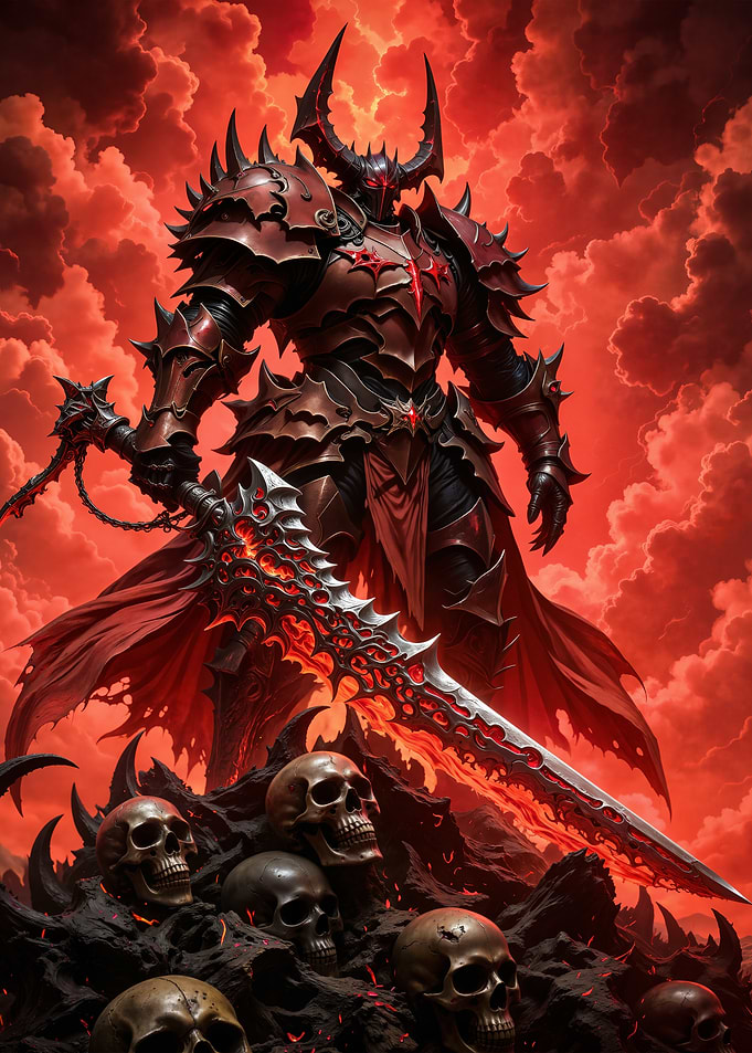 Dark Knight with Flaming Sword