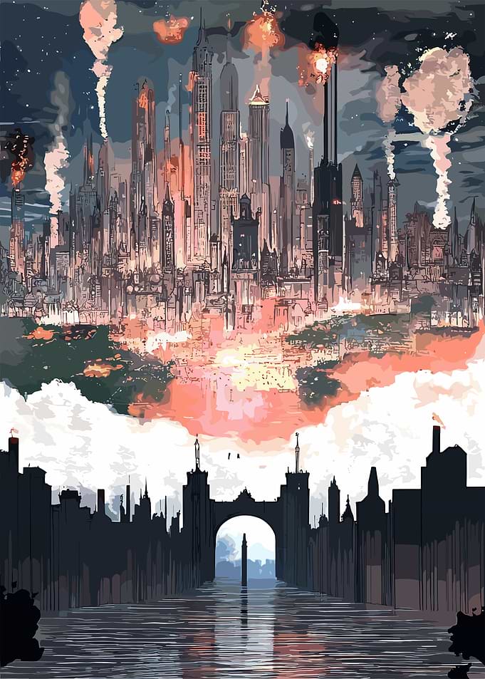 Cityscape with Archway