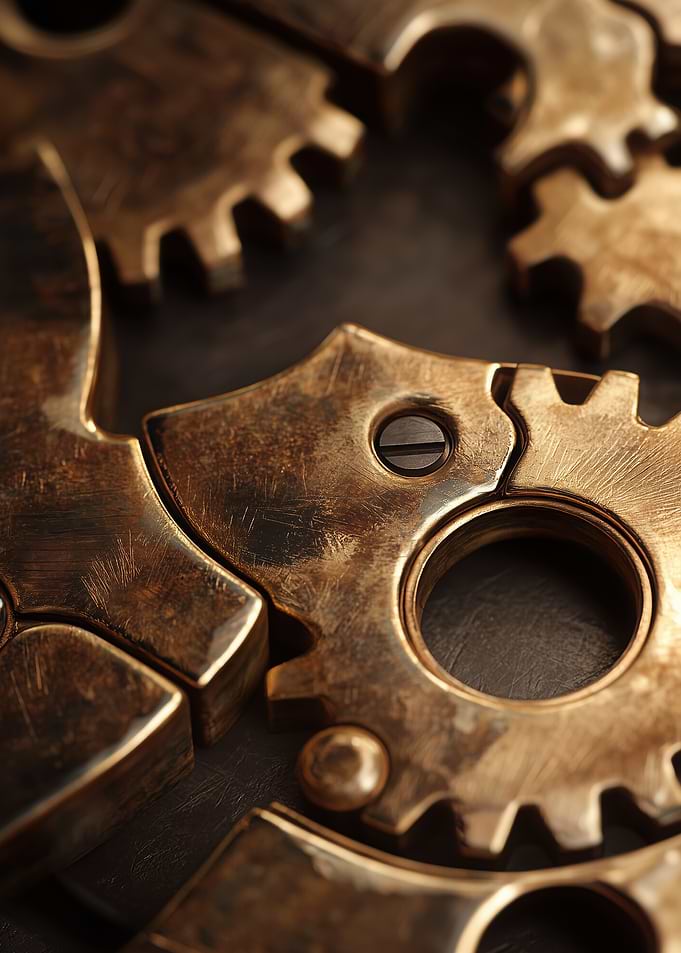 Brass Gears Close-Up