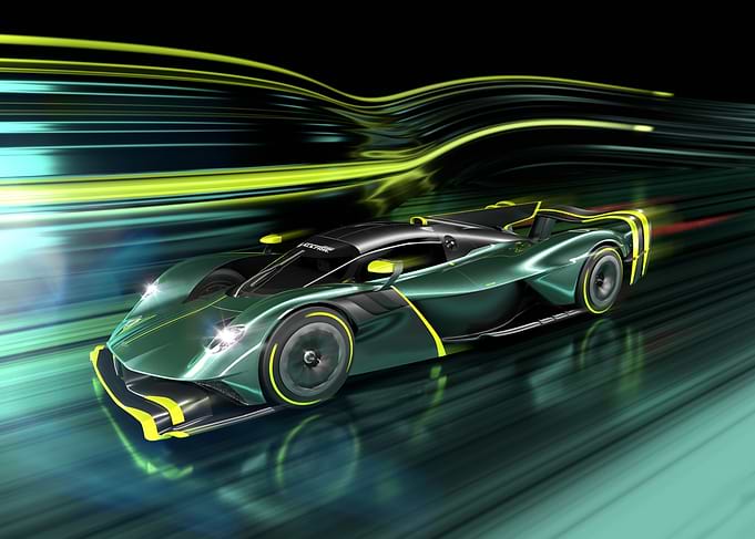 Green Race Car Speeding