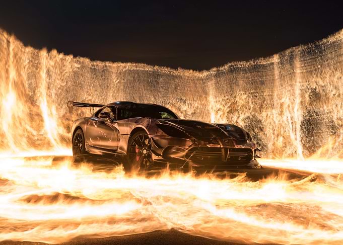 Dodge Viper in Flames