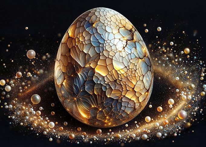 Golden Egg with Glowing Texture