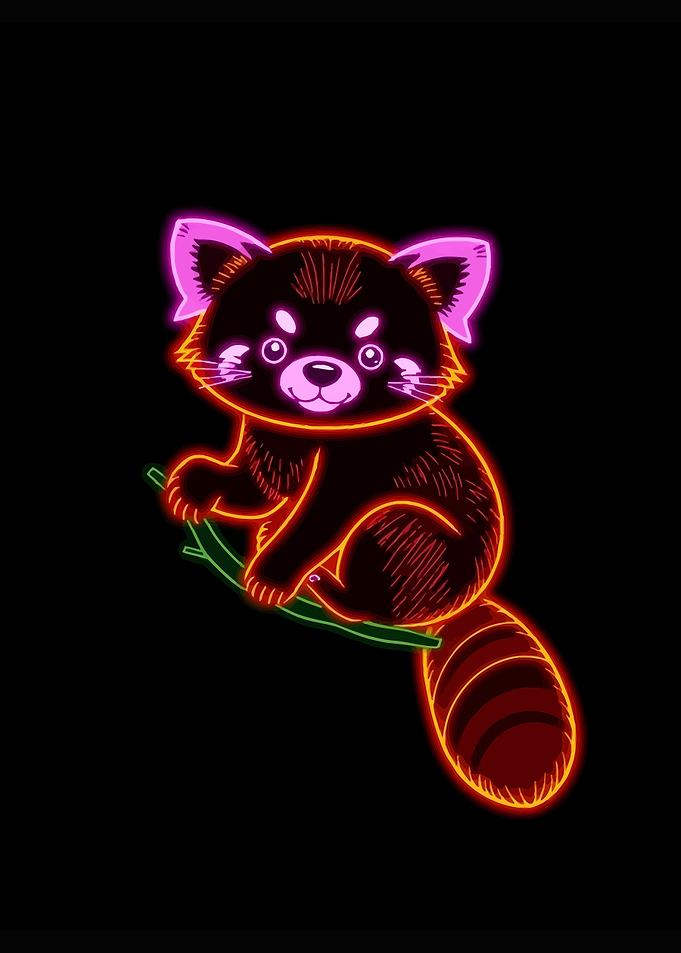 Neon Red Panda