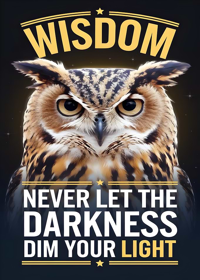 Owl Wisdom Poster