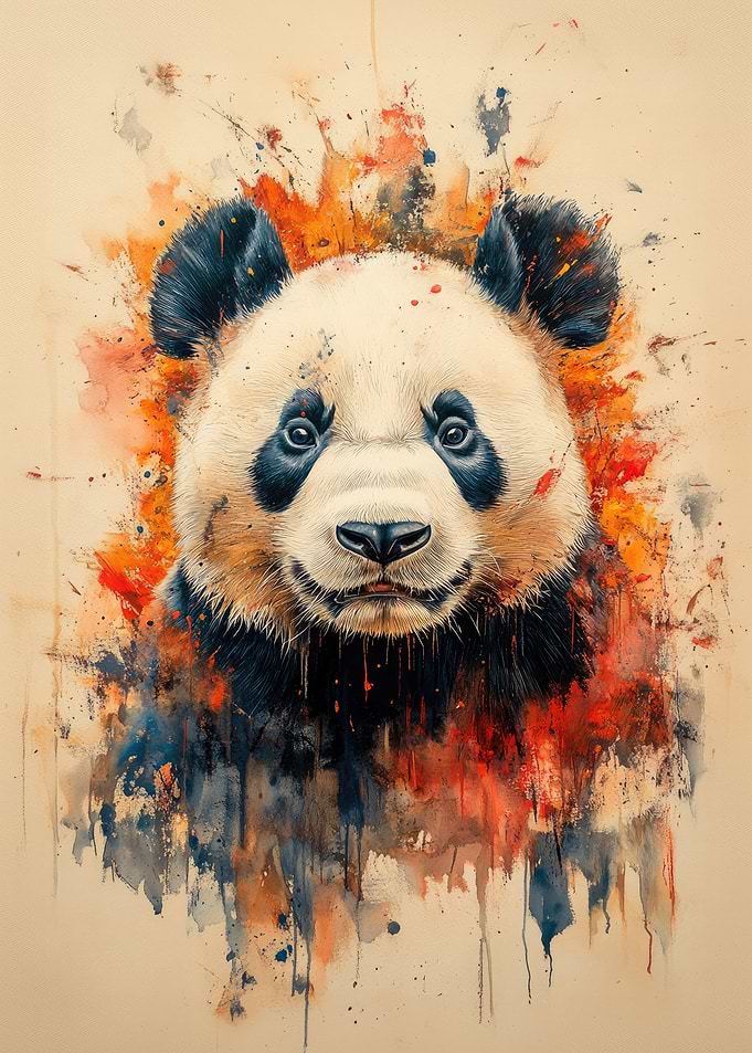 Panda Watercolor Art