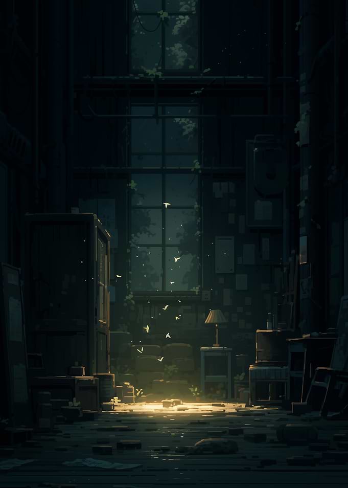 Nighttime Window View