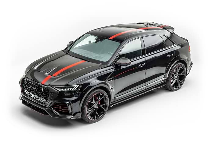 Black Audi Q8 with Red Stripes