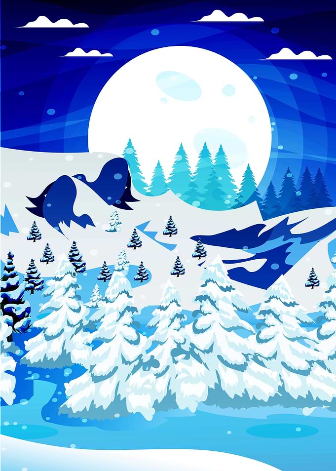 Snowy Forest Night