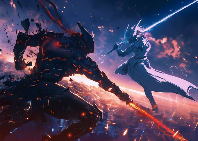 Cyberpunk Samurai Duel