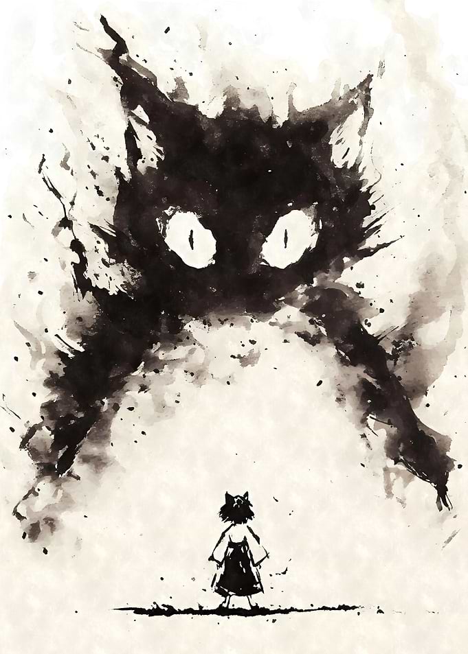 Girl Against Bakeneko Yokai