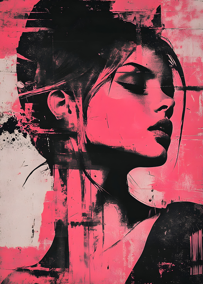 Pink and Black Portrait