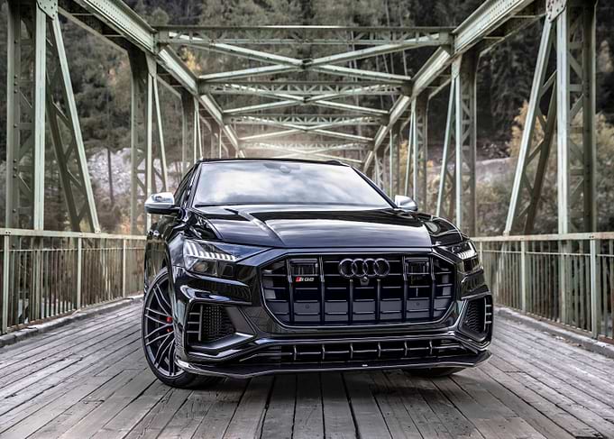 Black Audi RS Q8 on Bridge