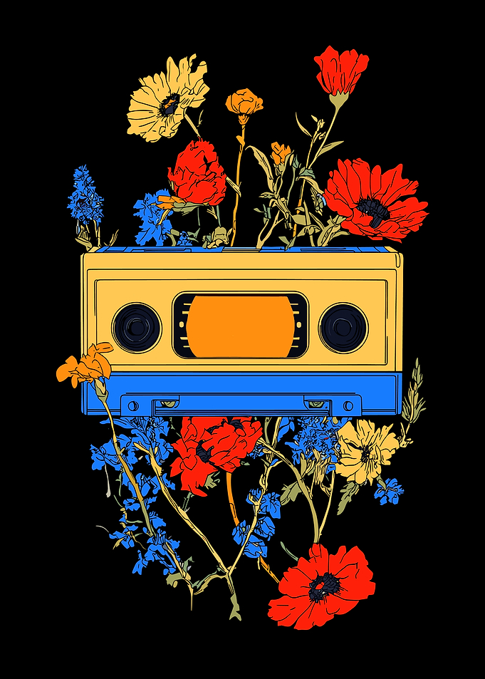 Floral Cassette Tape