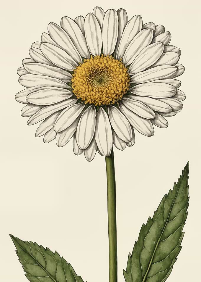 Classic Daisy: A Botanical Illustration