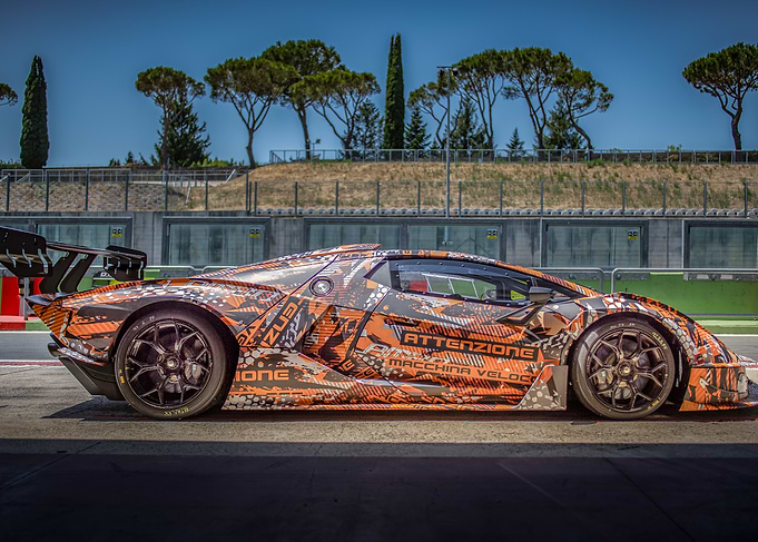 Orange Lamborghini on Track