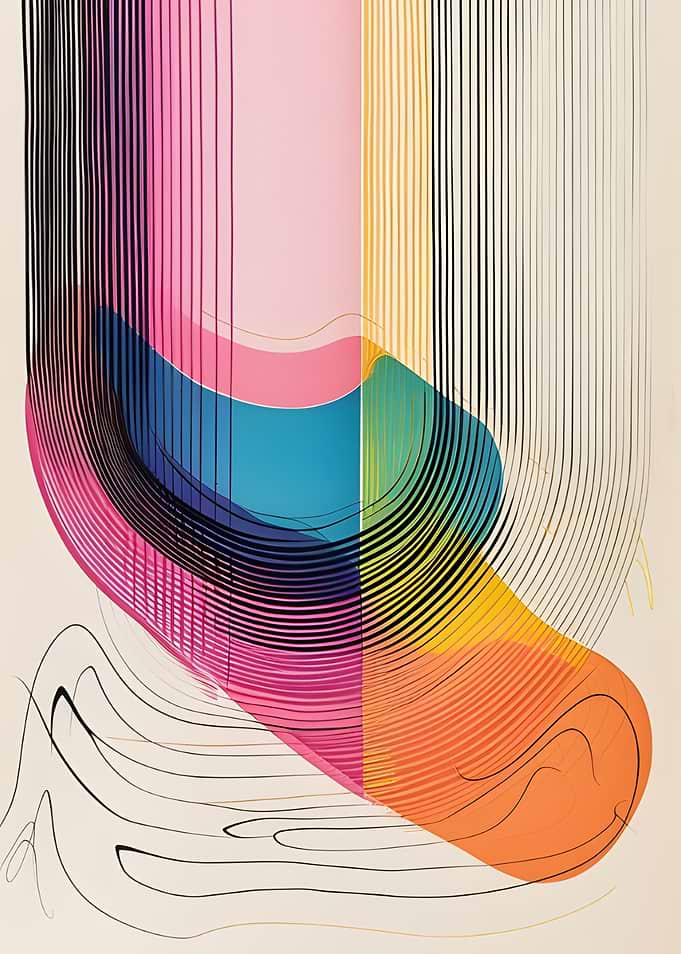 Abstract Art with Curved Lines